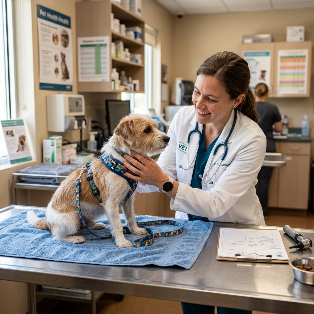 Dog at the vet